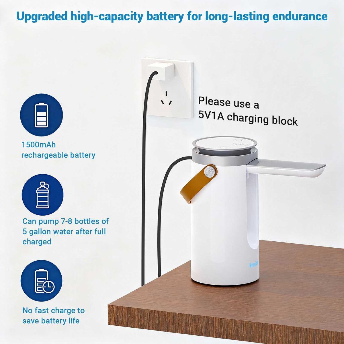 Myvision BPA-free silicone hose ensures safe drinking water transfer.