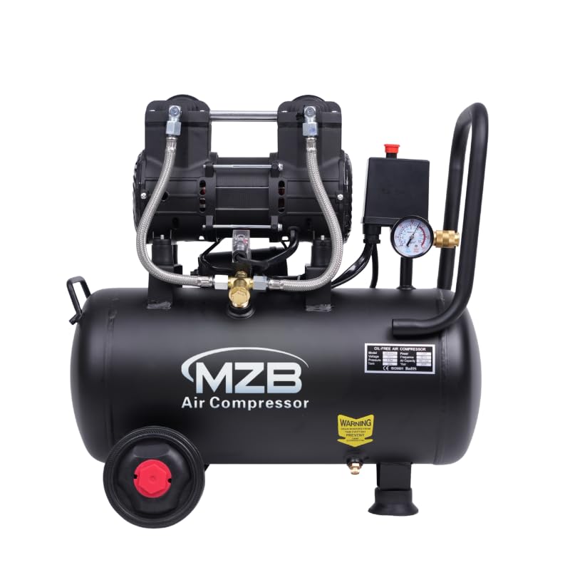 MZB Air Compressor 6-4 gallon tank in use, steady air for projects.