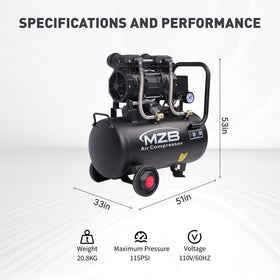 MZB air compressor compact design fits tight workshop spaces.