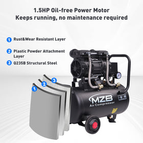 MZB air compressor steel tank emphasizes durability and long life.