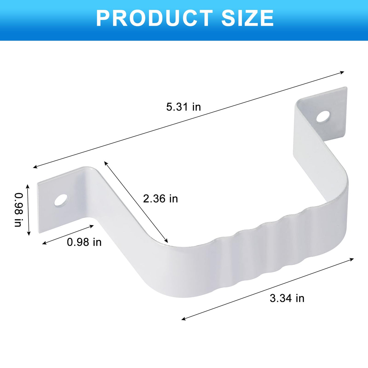 Mzcvriru aluminum downspout strap 027-gauge white; lightweight, strong for lasting resilience.