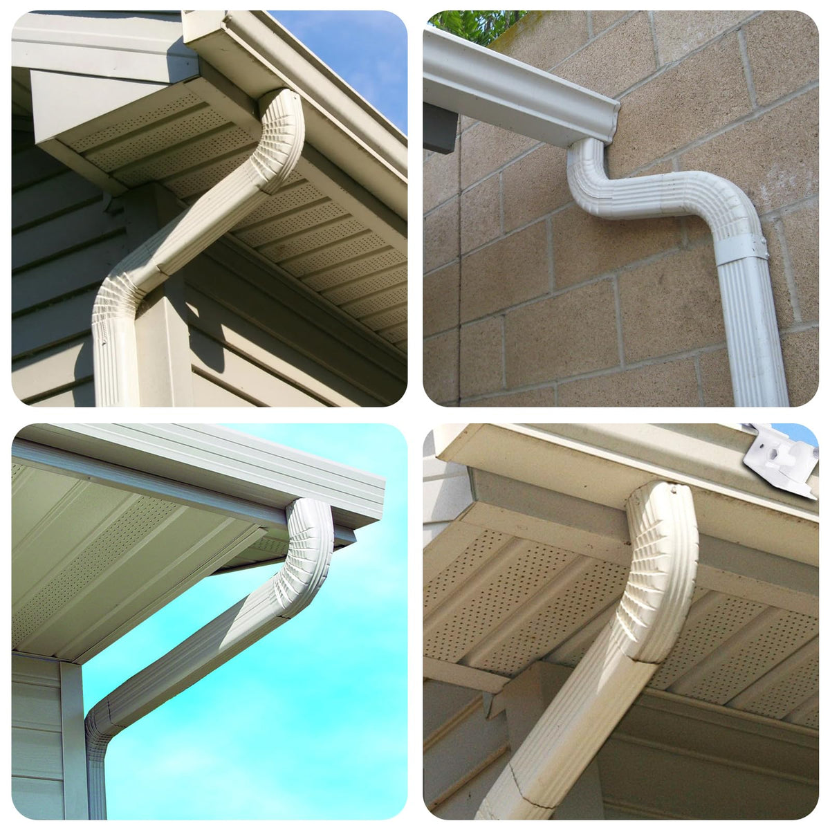 Mzcvriru durable aluminum elbows resist corrosion for long-lasting gutters.