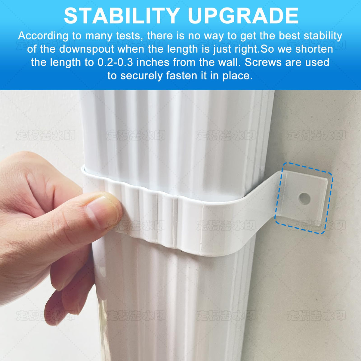 Mzcvriru easy-install downspout strap; quick hole punch and screw for fast setup.