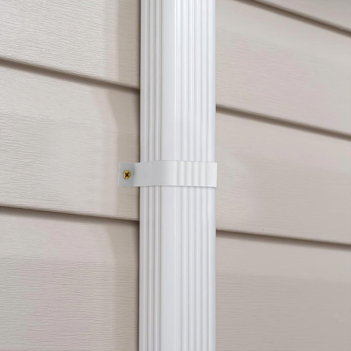 Mzcvriru expansion-screw downspout strap; enhances stability with proper fixation.