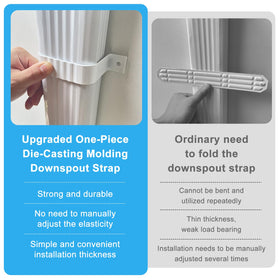 Mzcvriru wall attachment downspout strap white; secure mounting even in windy weather.