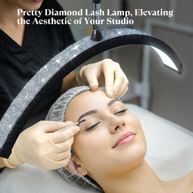 Mznoo Flexible arm allows precise positioning for eyelash, nail, or skincare tasks.