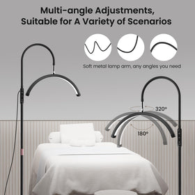 Mznoo Half Moon Lamp head offers shadow-free illumination for precise lash work.