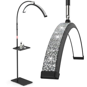 Mznoo Lash Light half-moon diamond design provides shadowless illumination for precise lash work.