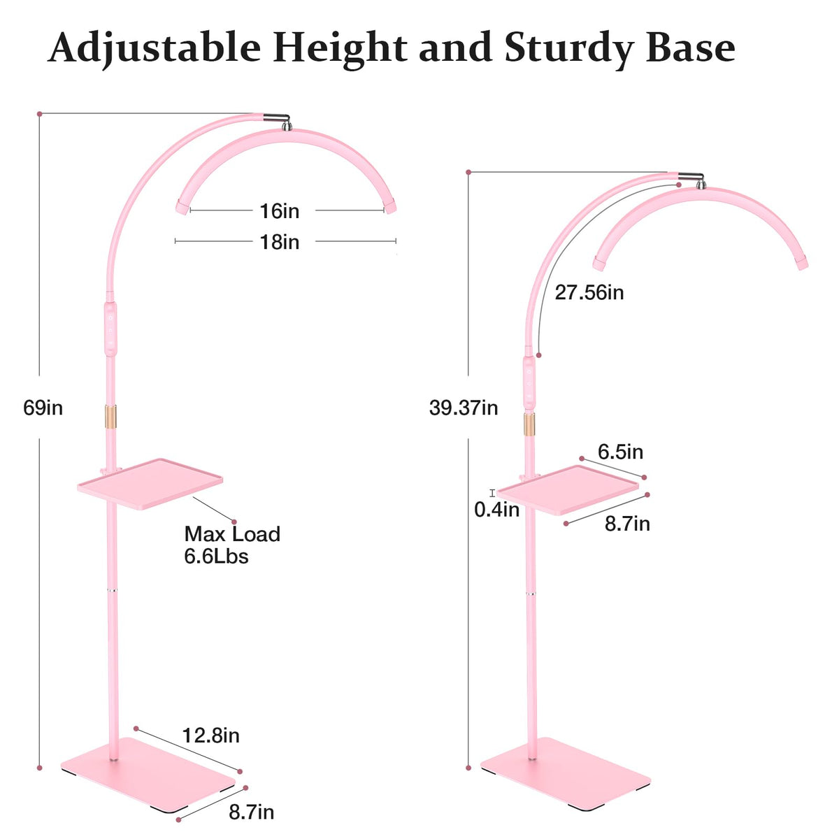 Mznoo Lash Light head tilted for precise lighting angles