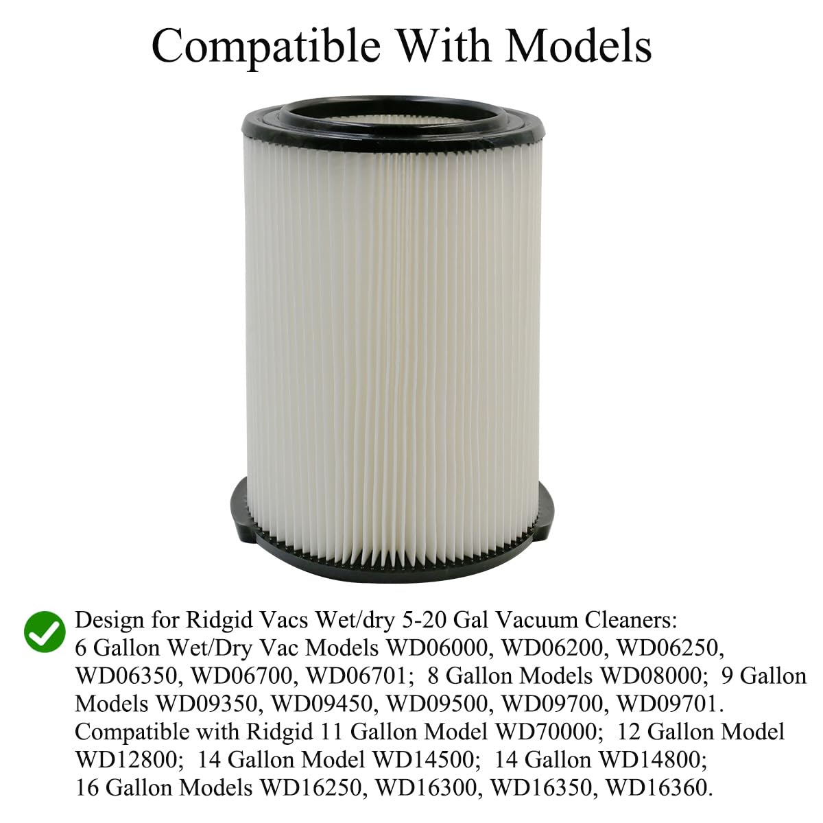 VF4000 filter on Ridgid model maintains suction and airflow during cleanup