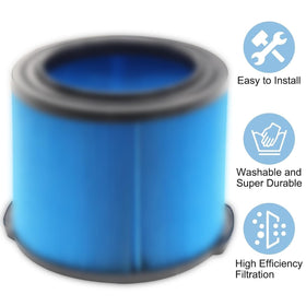MZY VF3500 replacement filter installed in Ridgid WD4522 for strong dirt collection.