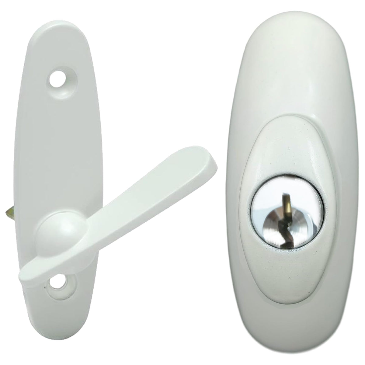 N8LokNLok gliding lock assembly close-up for secure exterior key lock compatibility.