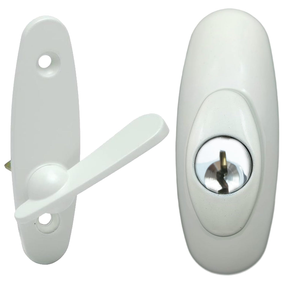 N8LokNLok gliding lock assembly close-up for secure exterior key lock compatibility.