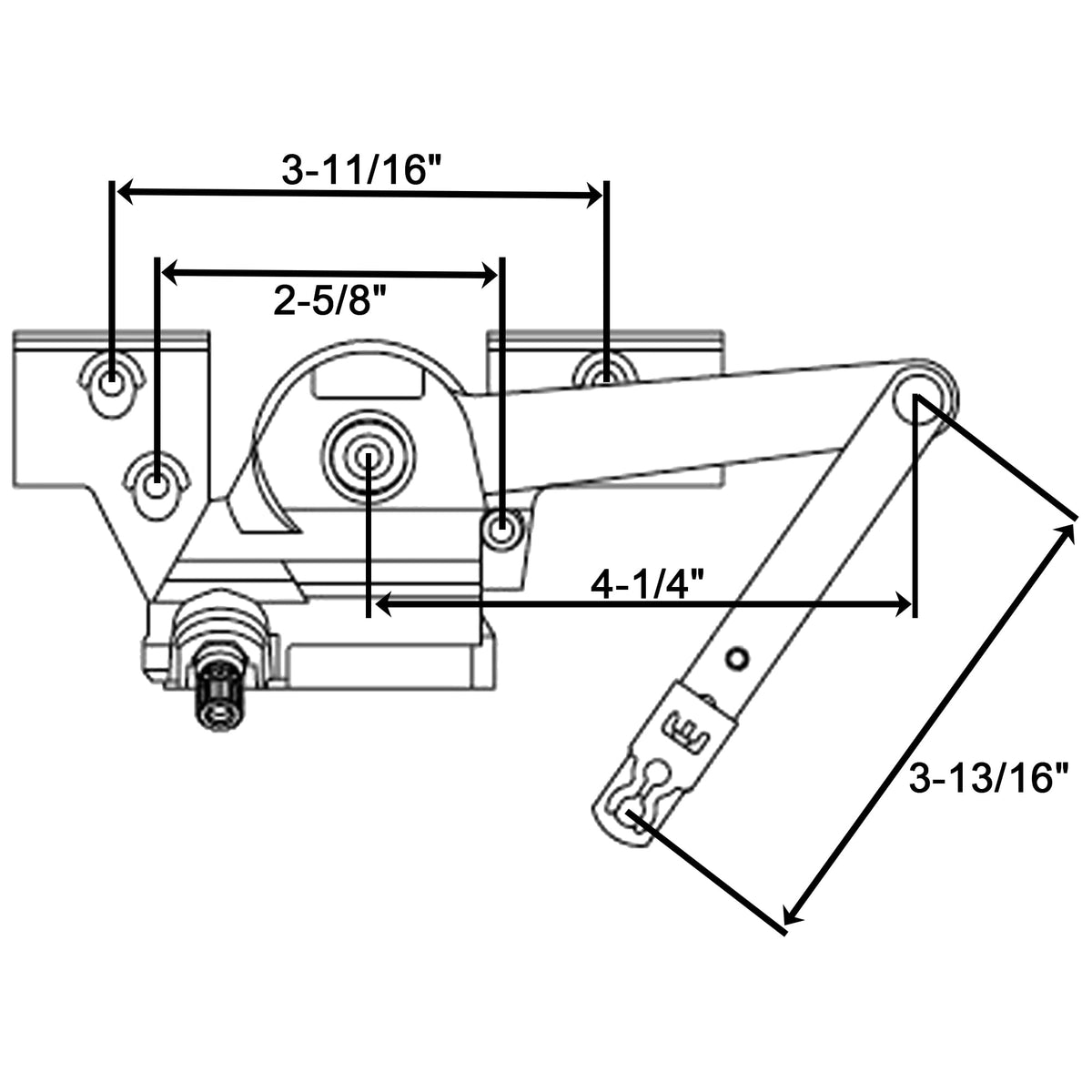 N8LokNLok universal 1/4-inch base crank close-up for easy operation.