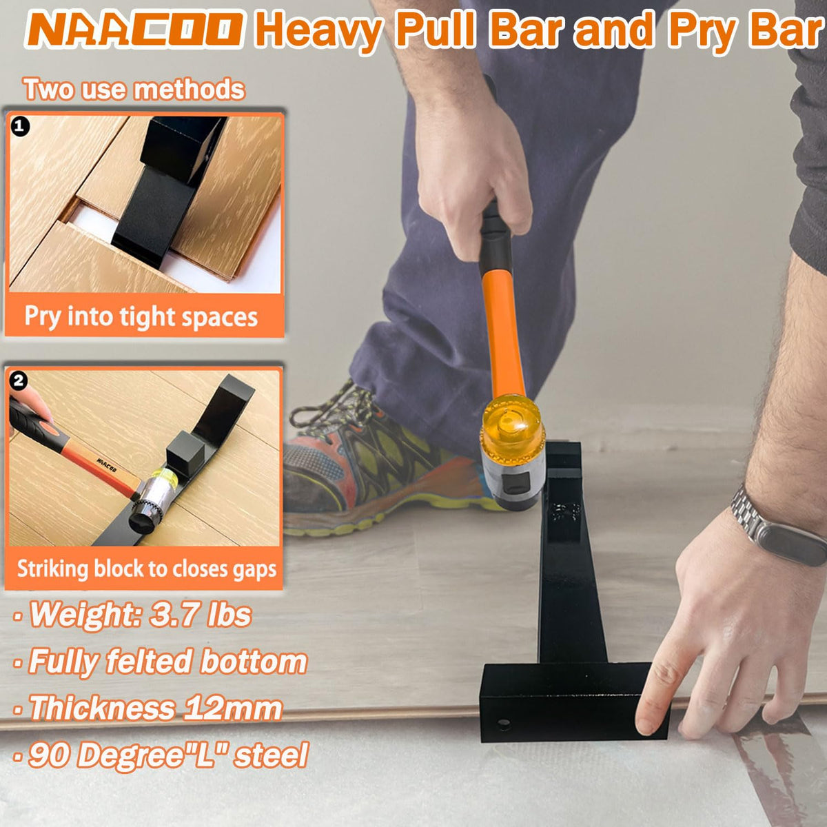 NAACOO 20pc flooring spacers keep even gaps and stable positioning.