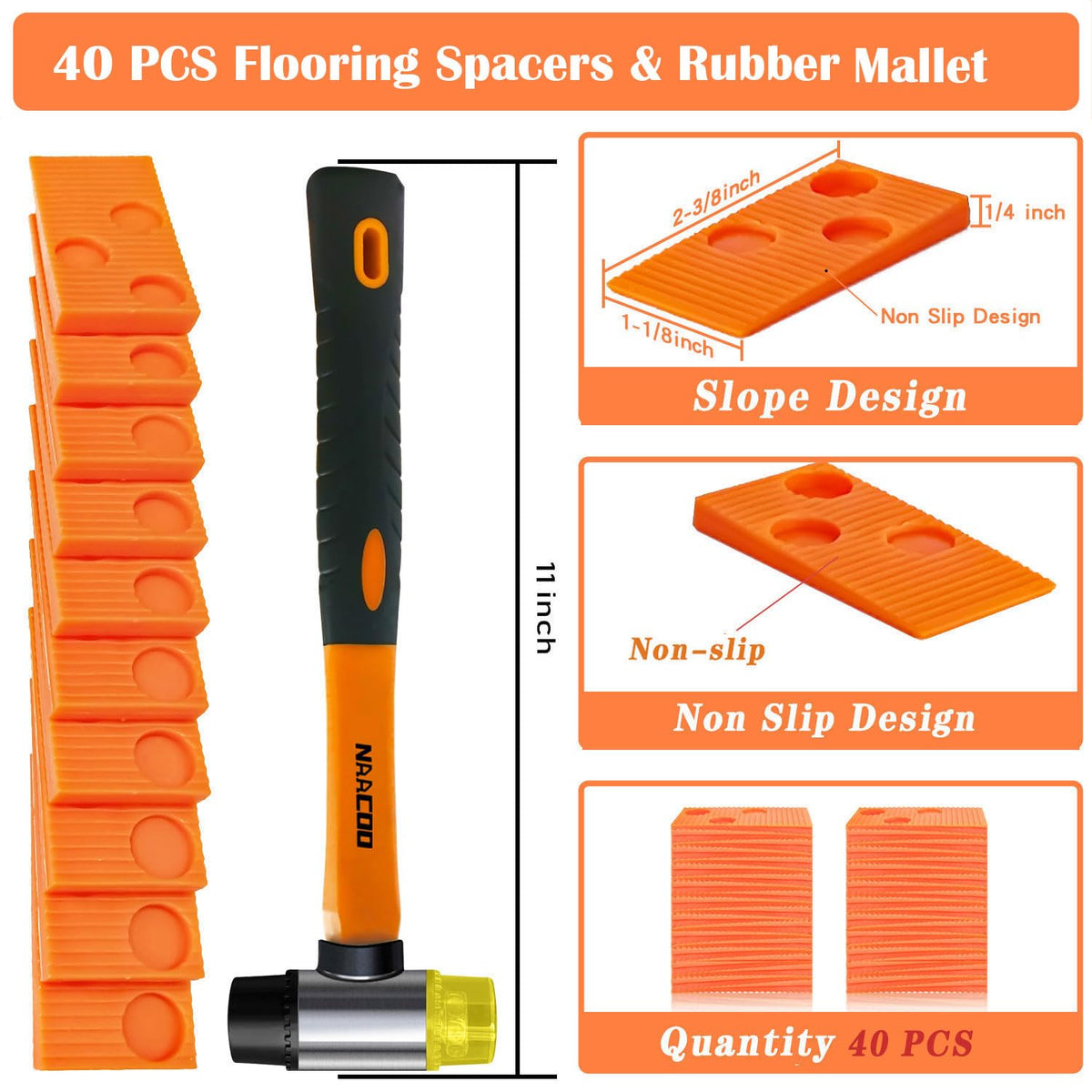 NAACOO double-faced mallet offering protective rubber face and solid impact