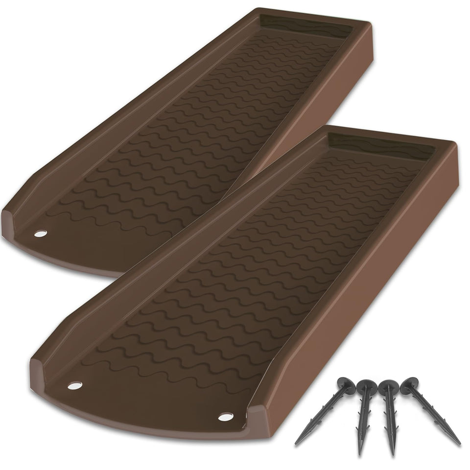 NAACOO downspout splash block 24-inch in brown directs water away from foundations.