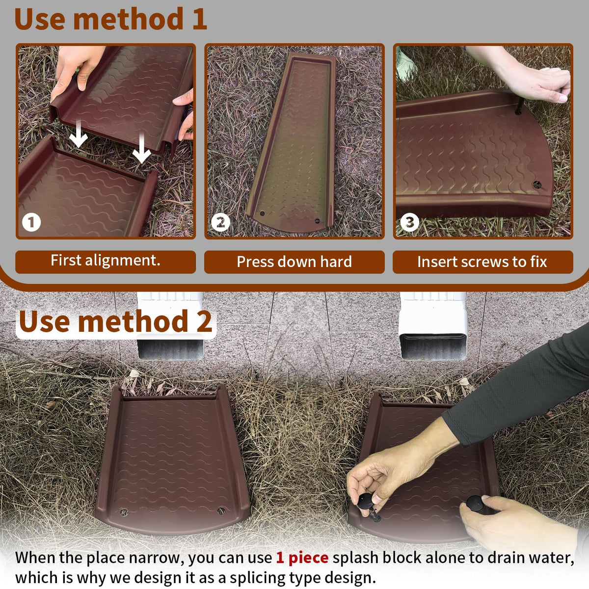 NAACOO 24-inch block shows slope design guiding runoff smoothly.