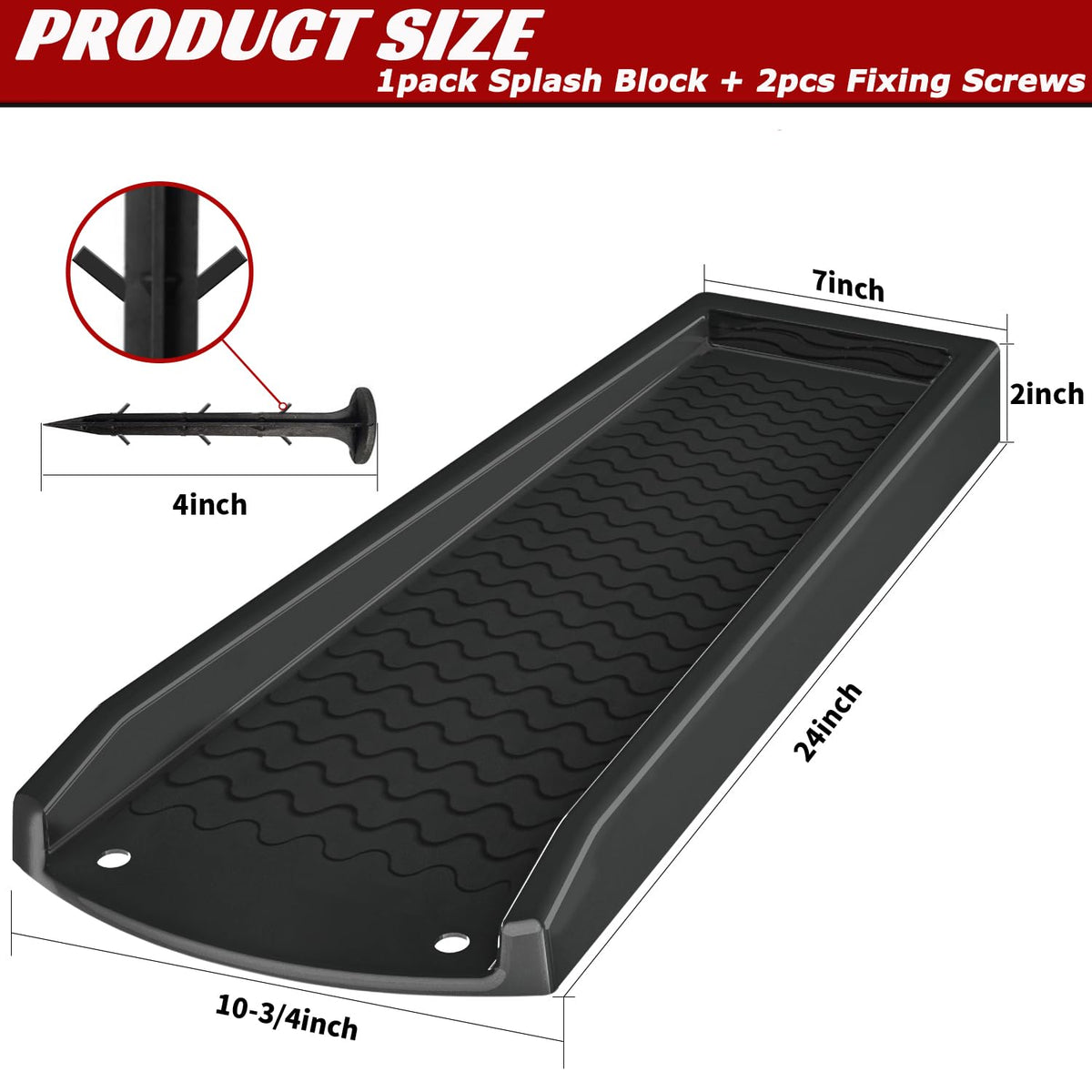 NAACOO splash block redirects water flow away from the home