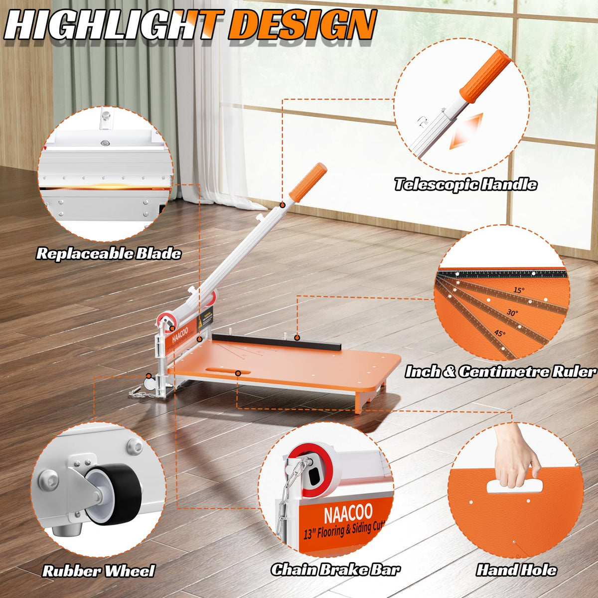 NAACOO floor cutter wheels enable smooth, portable movement