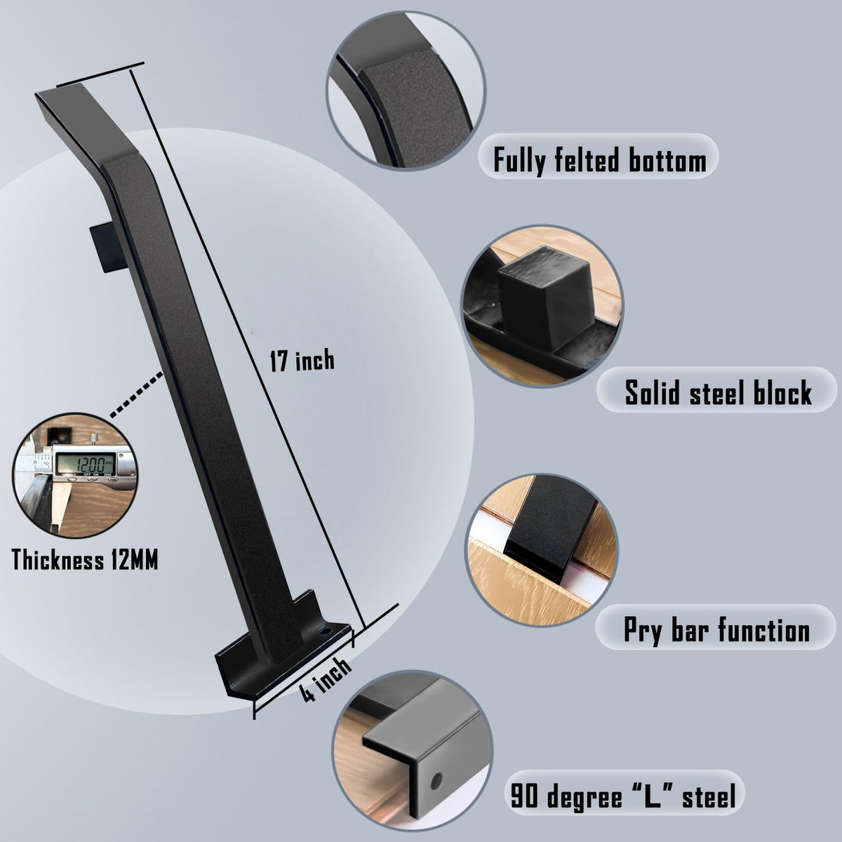 NAACOO pull bar beveled head fits tight spaces for close-to-wall installation.