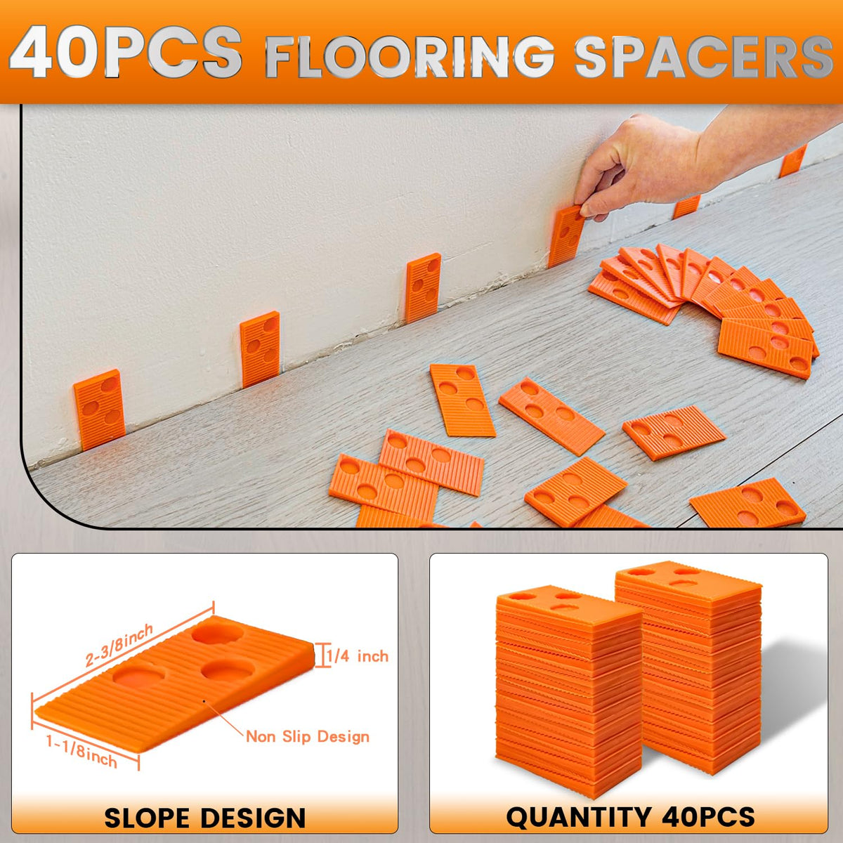 NAACOO rubber mallet protects floors with dual faced head during installation.