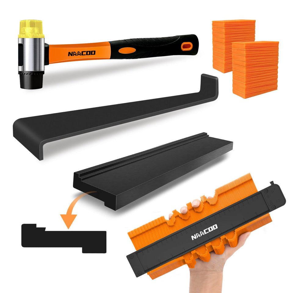 NAACOO tapping block for flooring facilitates precise tongue-and-groove joins.
