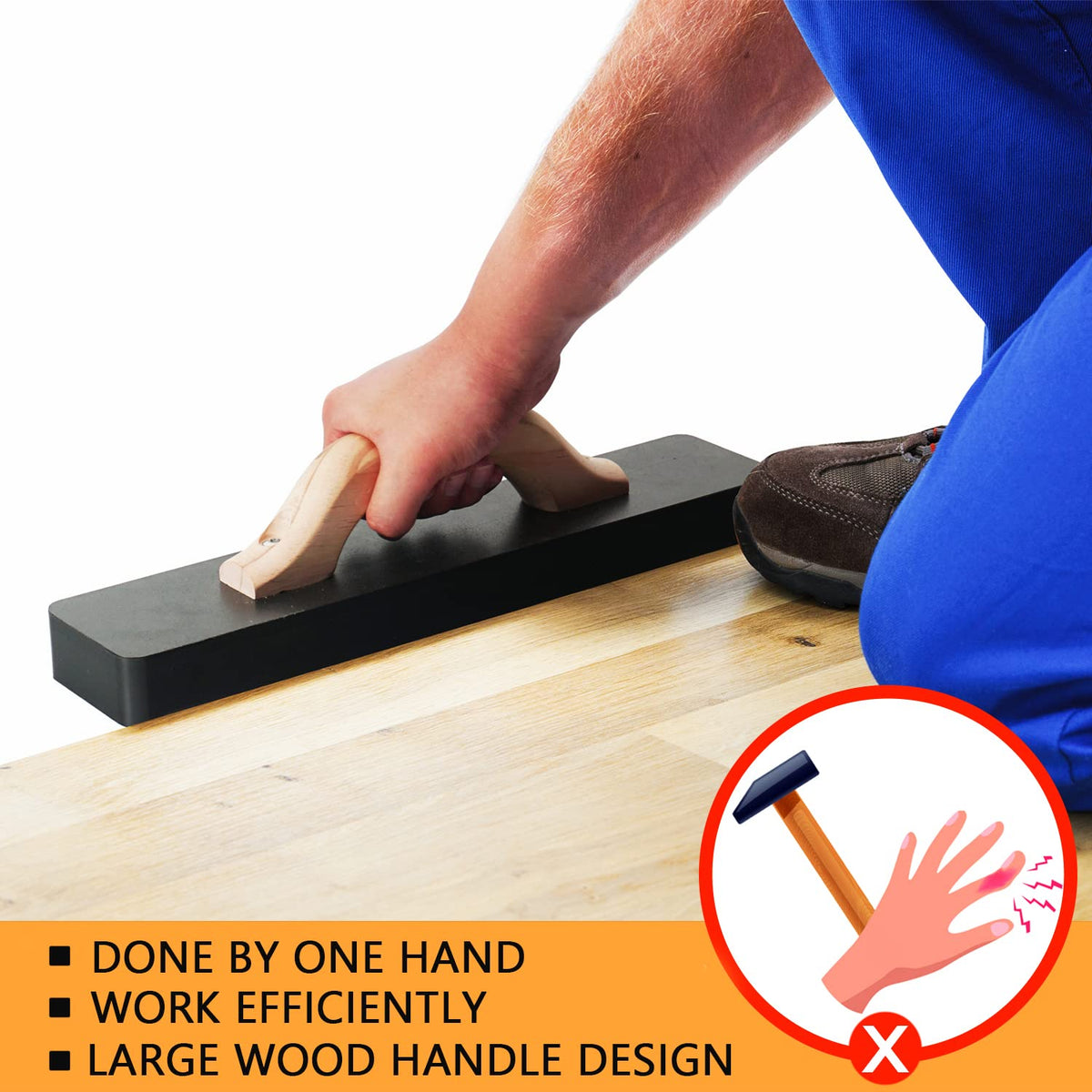 NAACOO wood-handle tapping block offers ergonomic, non-slip grip.