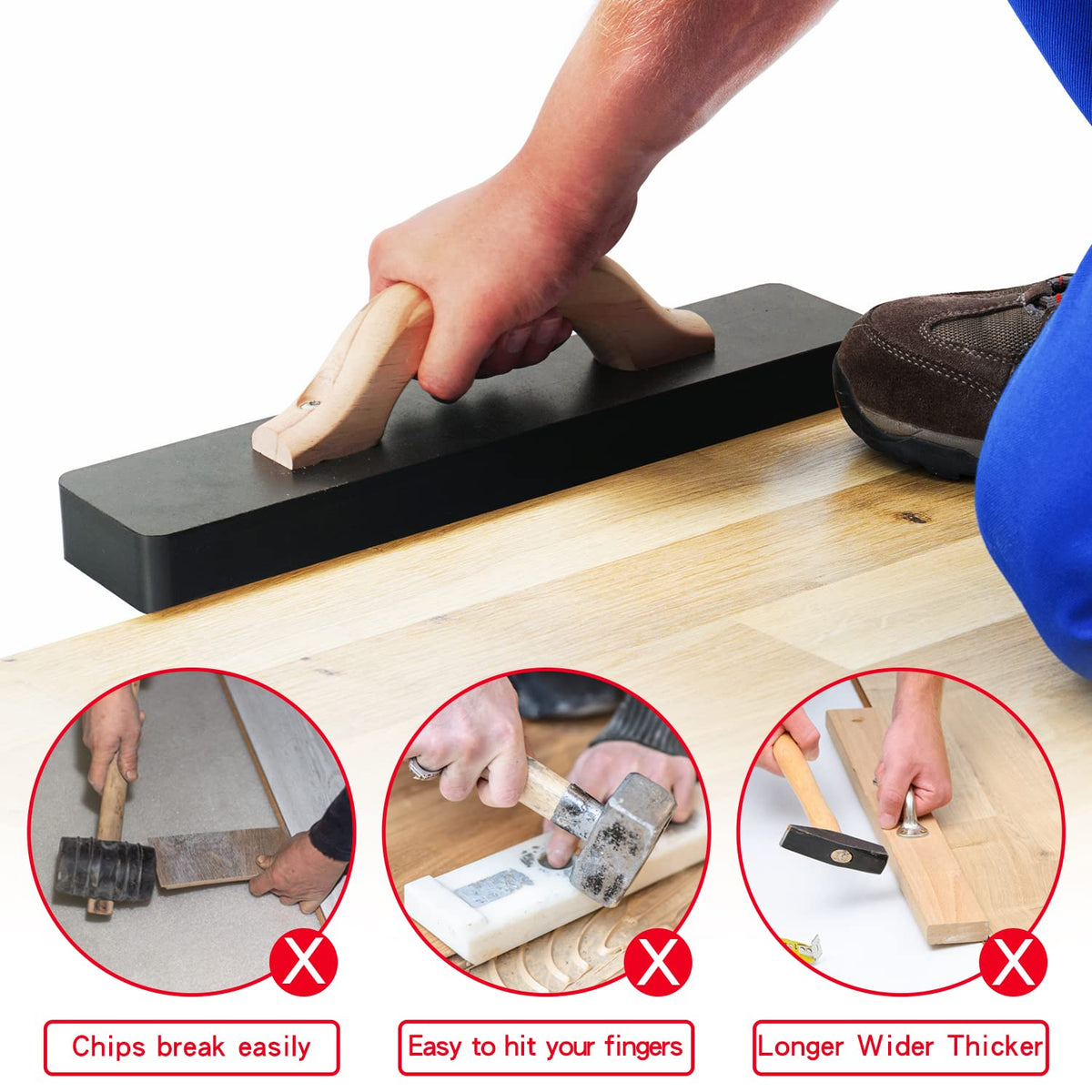 NAACOO tapping block with wooden handle for ergonomic comfort