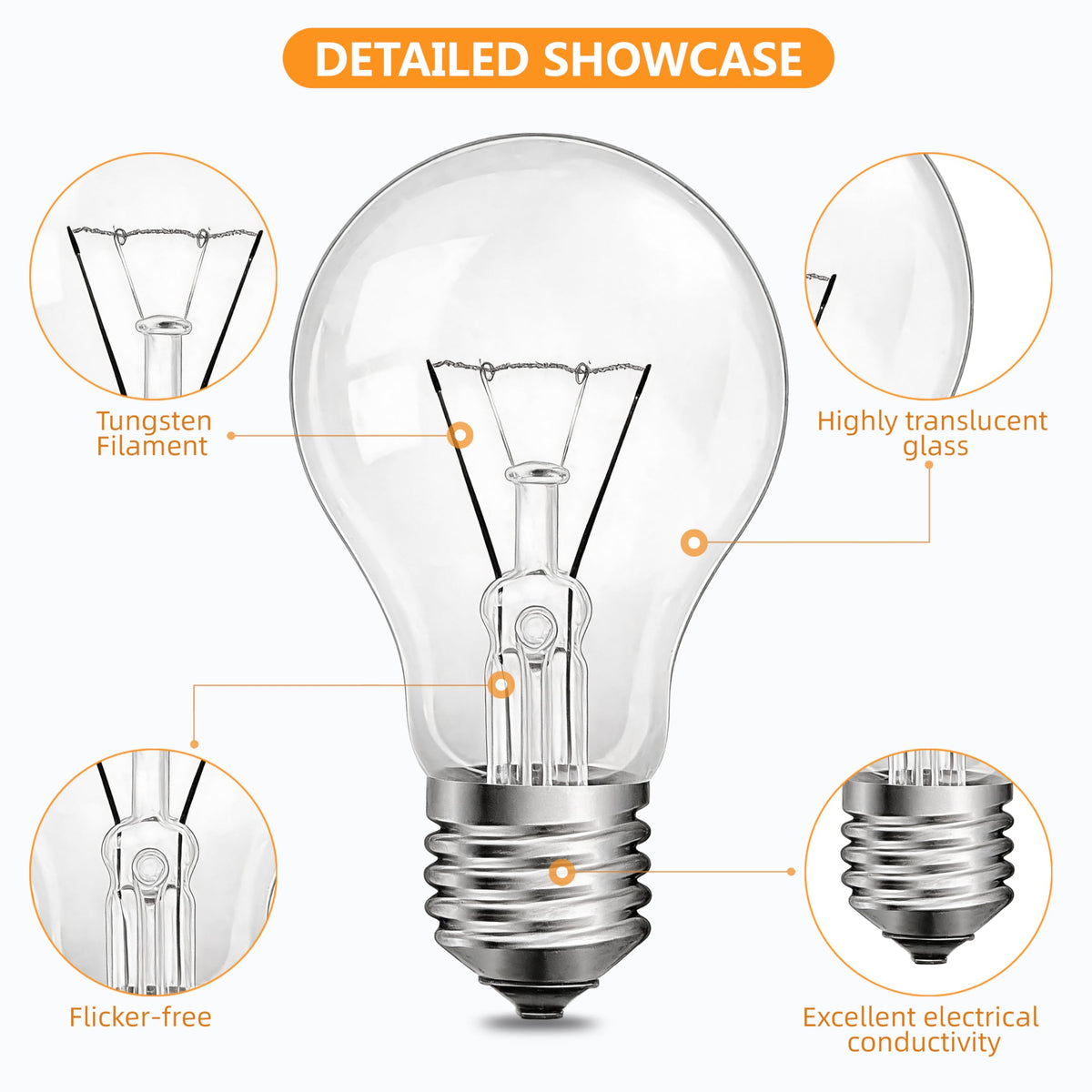 NABKRA 2700K warm glow bulb enhances vintage-style fixtures.