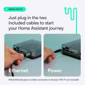 Nabu Casa Home Assistant Green Ethernet connection, reliable wired network setup.