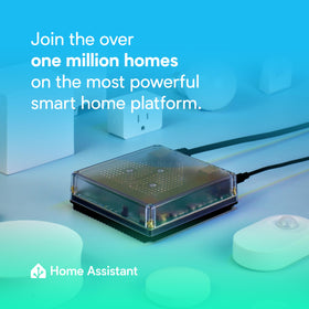 Nabu Casa Home Assistant Green quick-start screen, emphasizes easy setup.