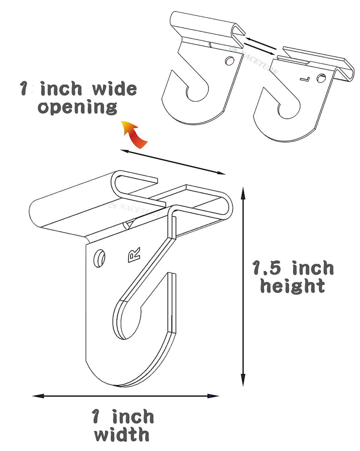 NACETURE rustproof white enamel hooks resist moisture for long-lasting ceiling displays