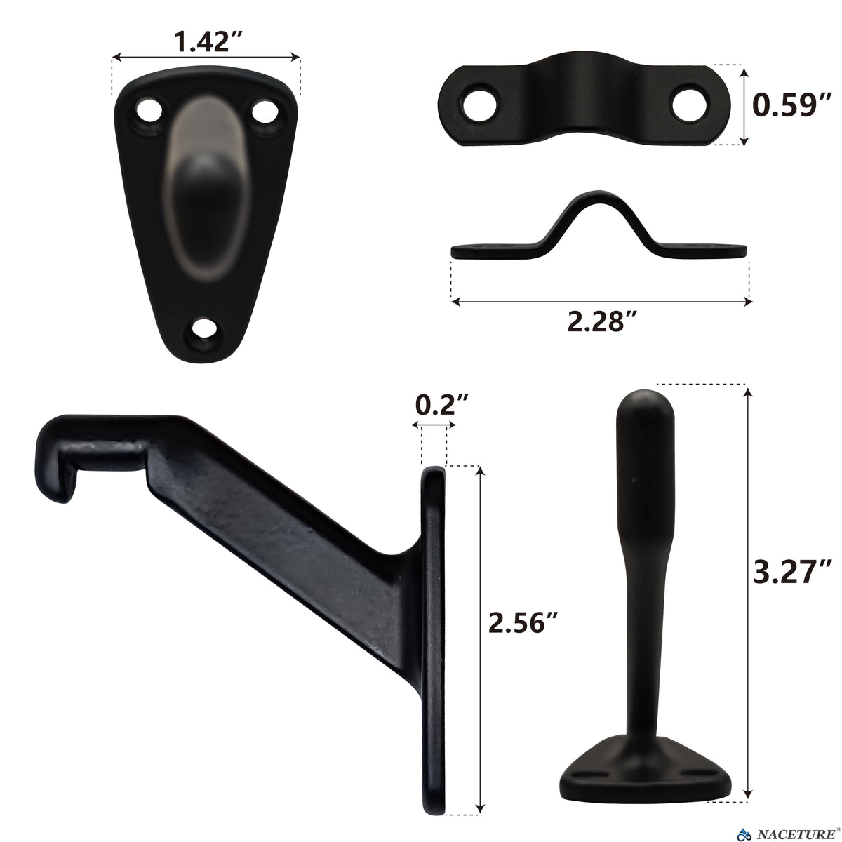 NACETURE corrosion-resistant rail brackets ideal for high-traffic stairways.