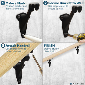 NACETURE 3-inch brackets designed for versatile stair angles