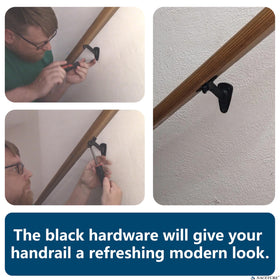 NACETURE sleek black brackets enhance stair aesthetics and safety.