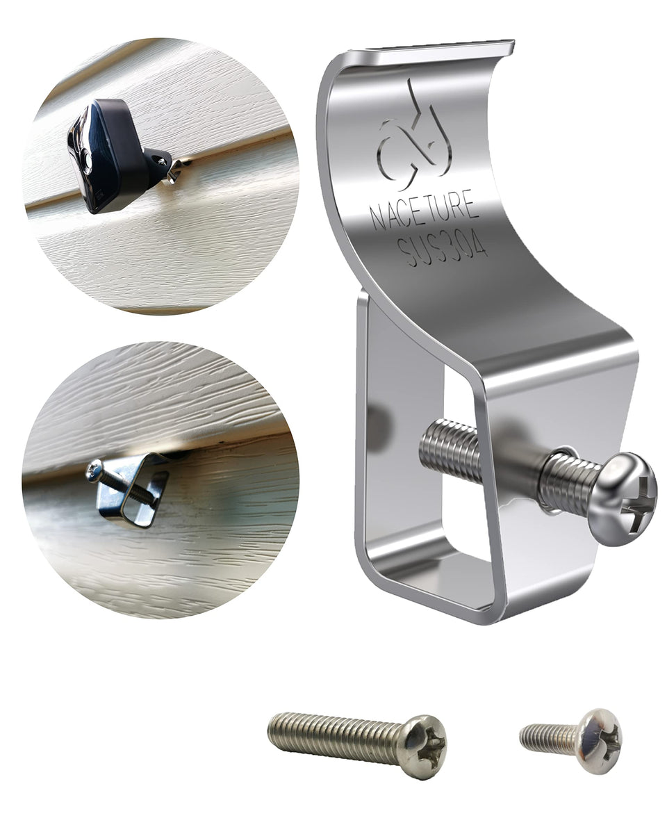 NACETURE vinyl siding hooks secure outdoor décor on home siding