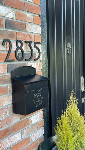 NACH Chelsea heavy-duty steel mailbox resists rust for outdoor use.