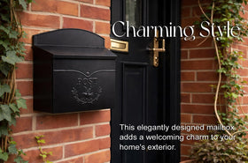 NACH Chelsea matte black finish adds classic curb appeal to an outdoor mailbox.