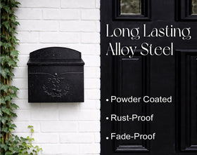 NACH Chelsea ready-to-install mailbox includes mounting hardware for wall or post.