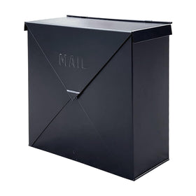 NACH Chicago style wall mount mailbox in black for outdoor use