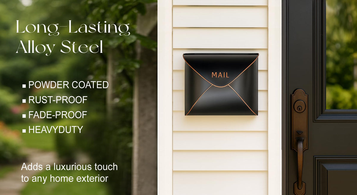 NACH envelope mailbox open opening highlighting the large capacity for mail and magazines.