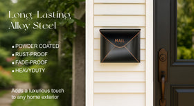 NACH envelope mailbox open opening highlighting the large capacity for mail and magazines.