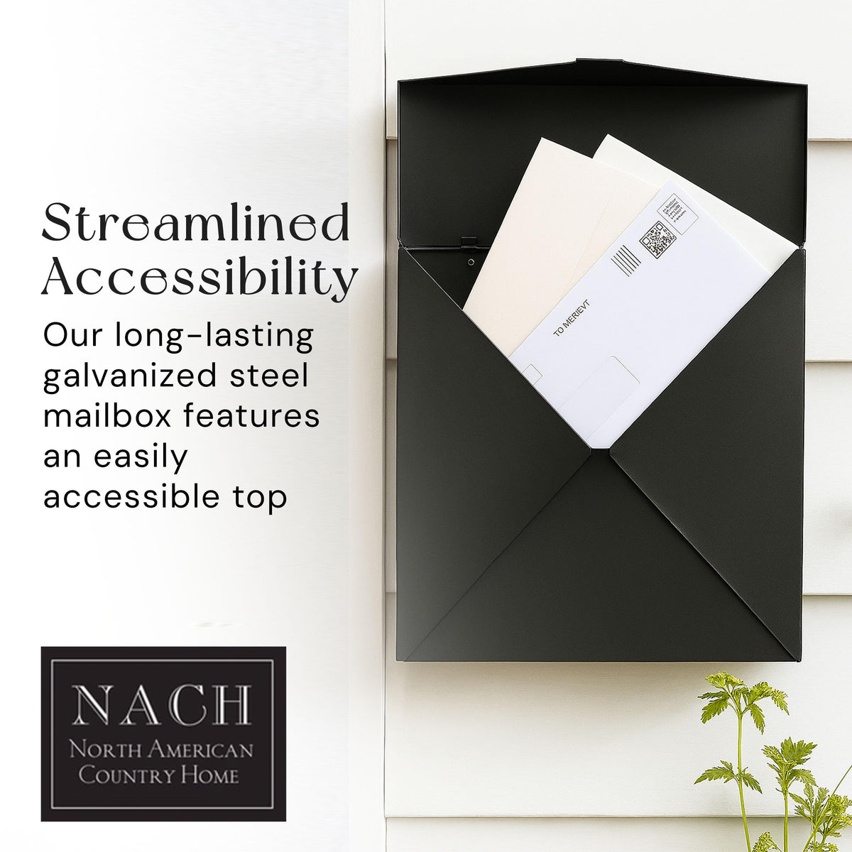 NACH outdoor waterproof mailbox with wraparound lid