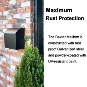 NACH weatherproof galvanized steel mailbox with powder coating protects contents from rain and corrosion.
