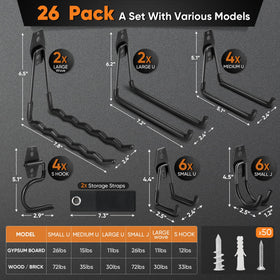 Close-up of Nacial heavy-duty garage hooks showing strength and durability