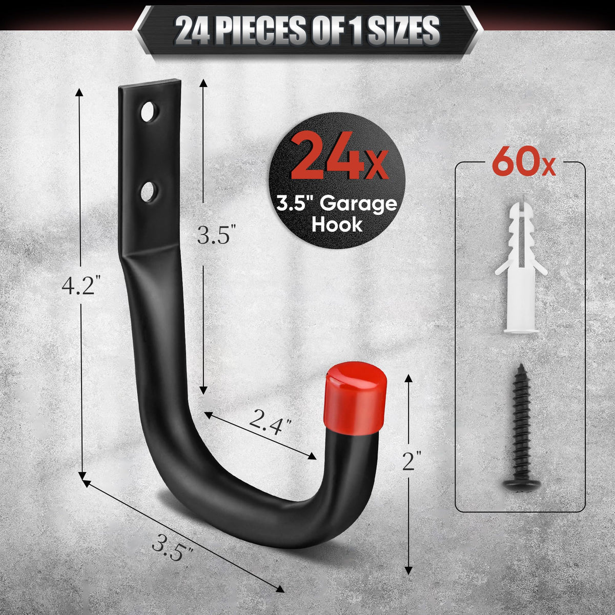 Nacial heavy-duty steel hook closeup with durable construction