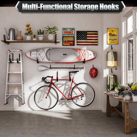 Nacial wall-mounted bike and ladder storage maximizing space
