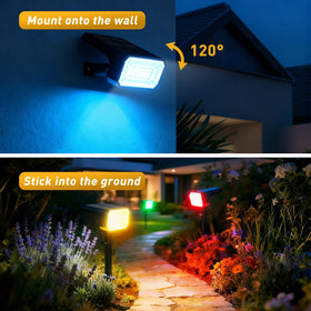 NACINIC 2-in-1 installation supports ground stake or wall mounting.