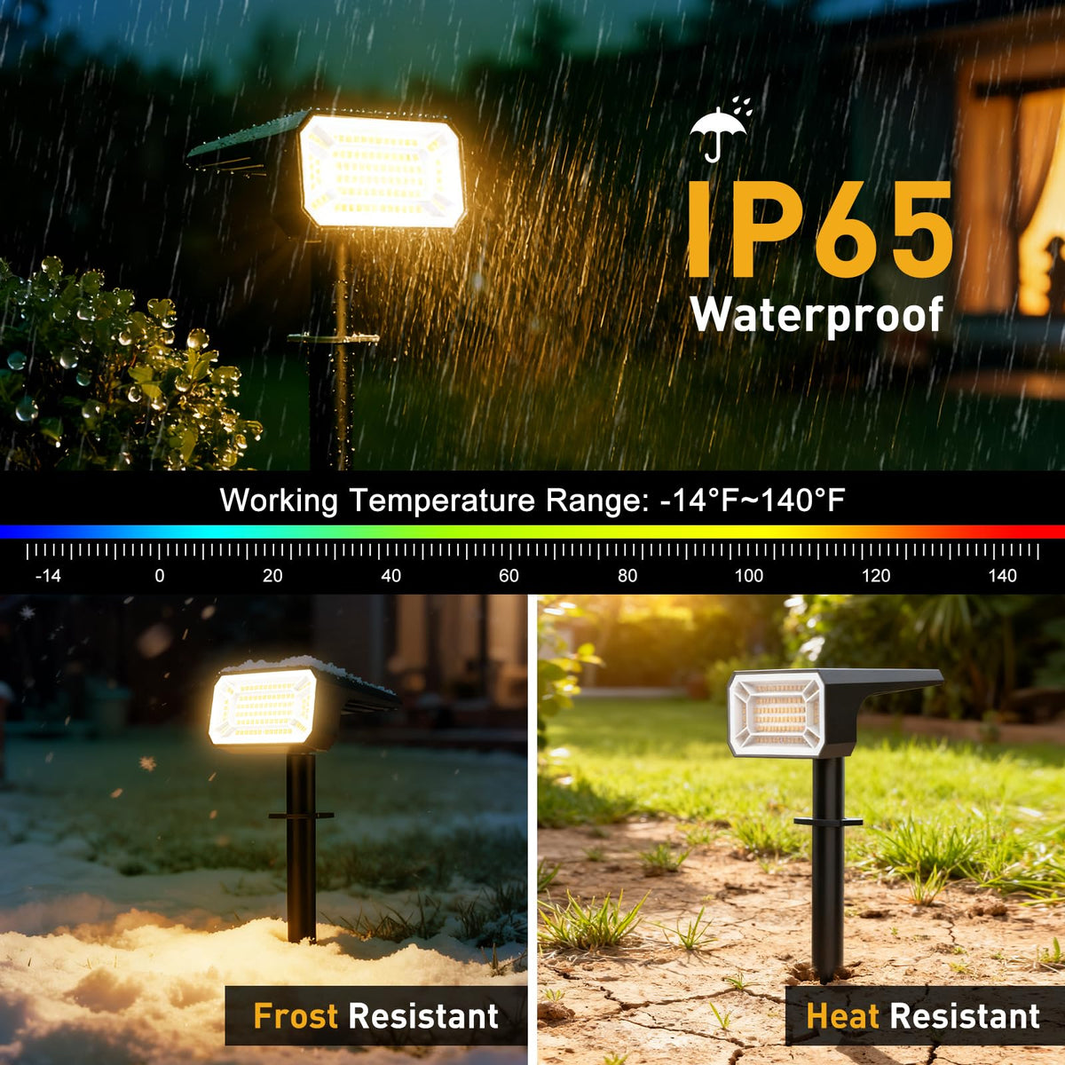 NACINIC IP65 weatherproof spot light withstands rain and snow.